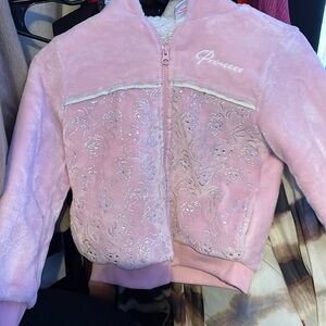Disney Princess Sherpa Lined Hooded Jacket Size 6